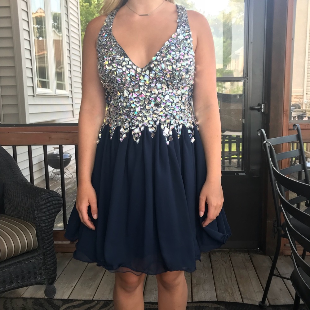 Navy Blue Homecoming Dress